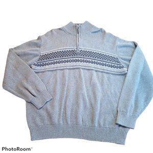 Oscar De La Renta Gray Men's Quarter Zip Sweater